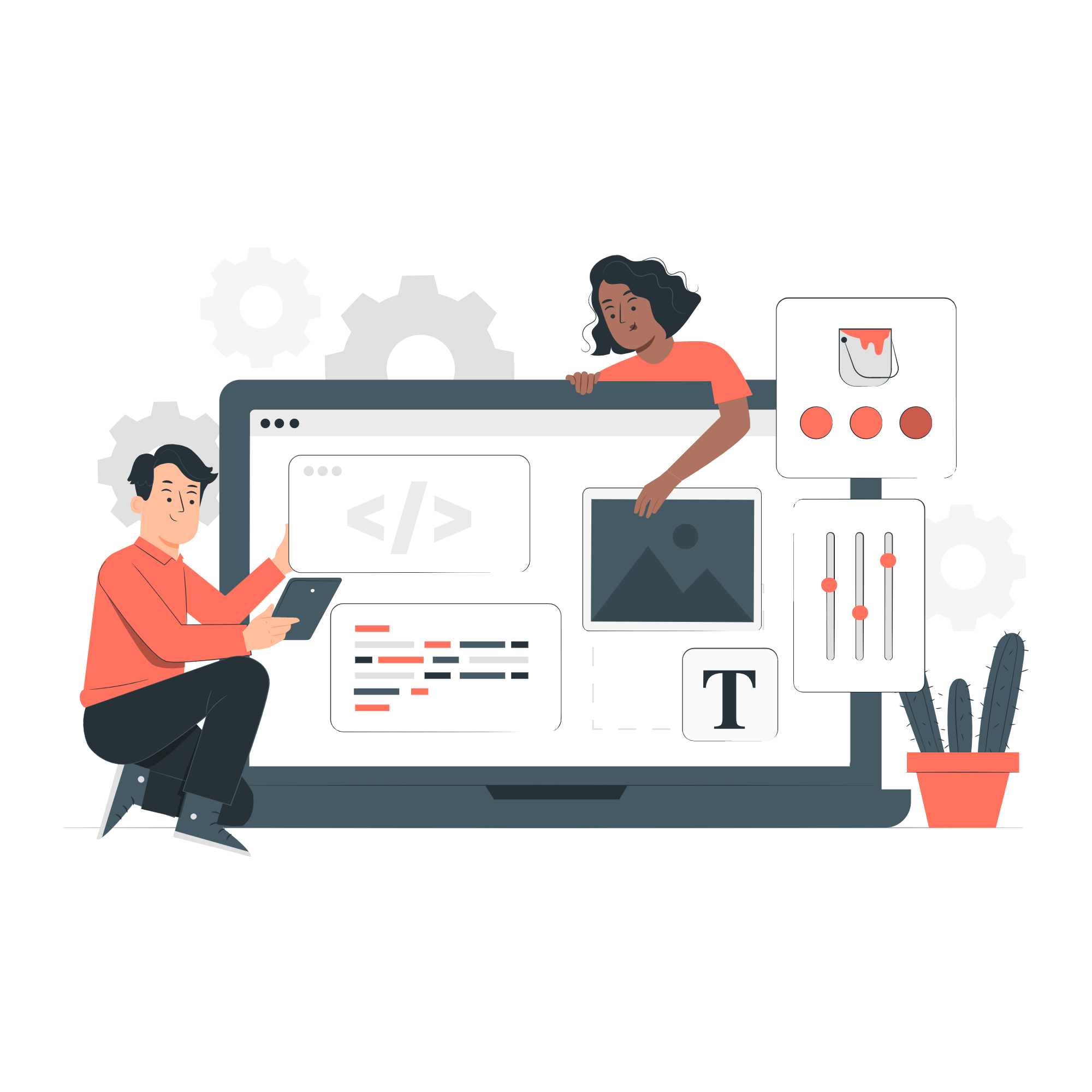 Low code development illustration – Aalim Technologies, web design and software company in Dubai